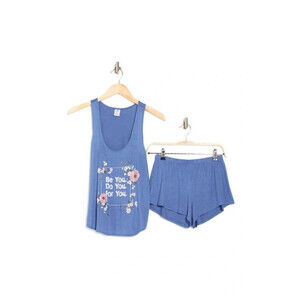 COZY ROZY Women's Feeling Free Tank & Shorts 2-piece Pajama Set Navy Size M/XL